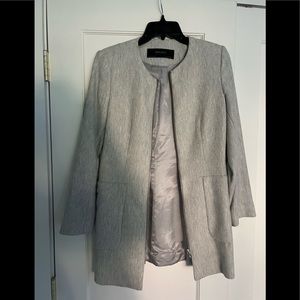 Zara Gray blazer with zipper detail size M